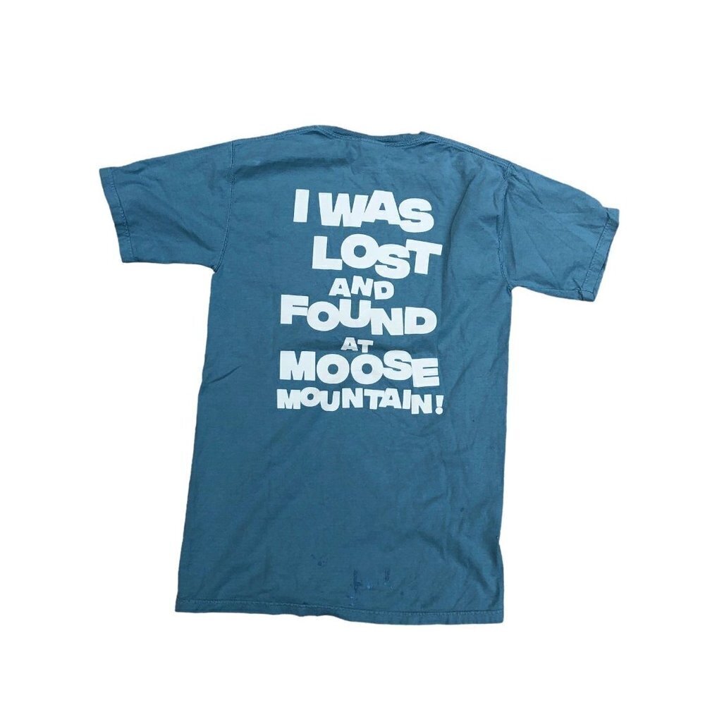 Comfort Wash MOOSE MOUNTAIN T Shirt SMALL Men's Blue Short Sleeve Crew Alaska‌‌